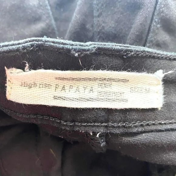 00s PAPAYA Vintage Black Mid-Rise Button Fly Stretch Shorts