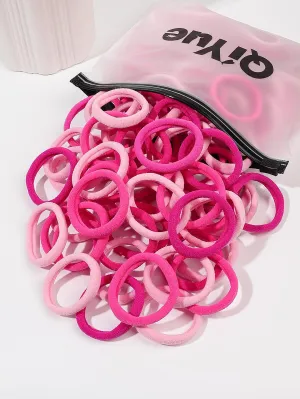 100pcs Solid Casual Hair Tie - Multicolor