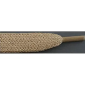 1/2" Wide Flat Tubular Athletic Laces - Tan (2 Pair Pack) Shoelaces