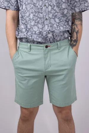 1897 Legends 9” Heavy Washed Twill Flat Front Shorts for Men in Green | 5GLL1223-GREEN