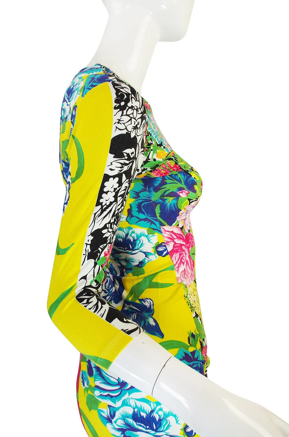 1990s Versace Versus Stretch Tee Mini Dress