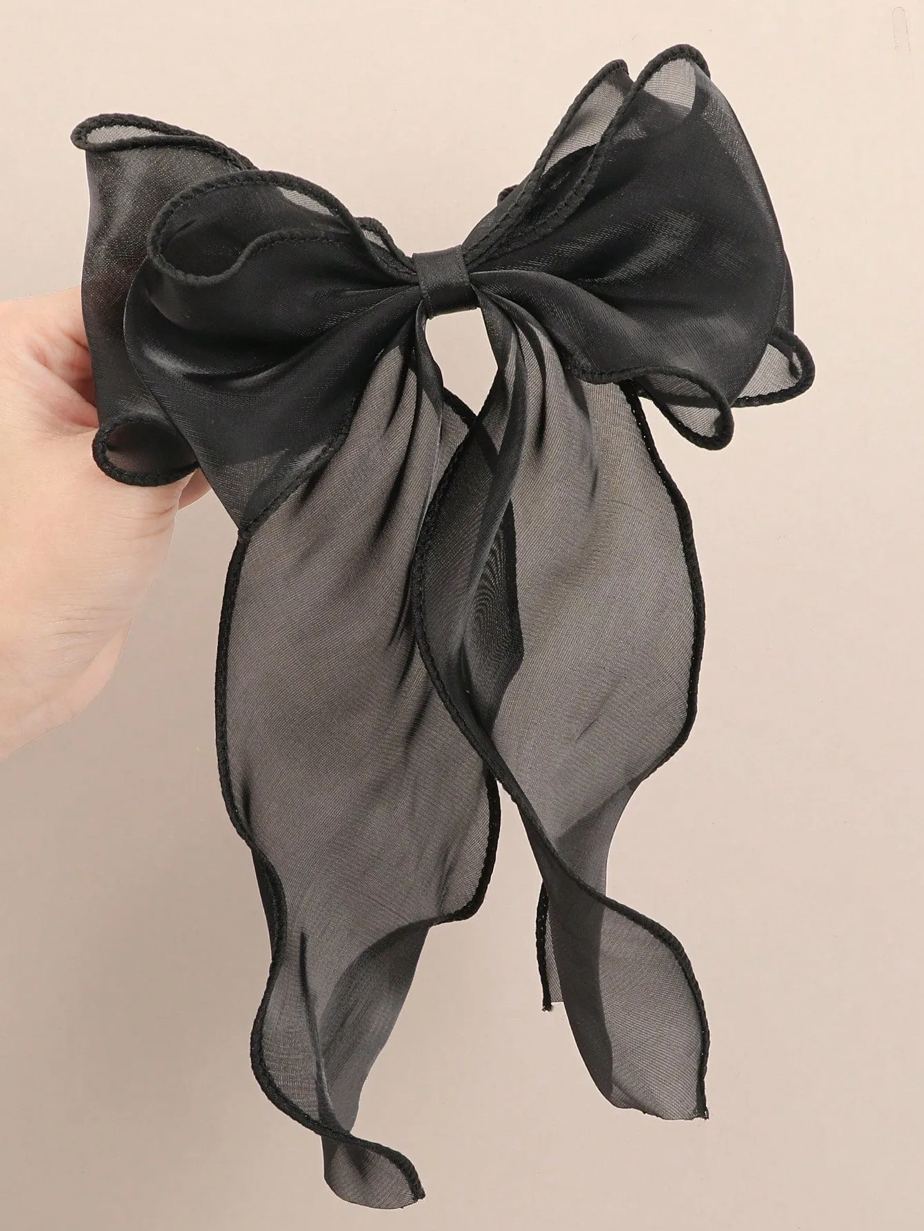 1pc Black Mesh Ribbon Bowknot