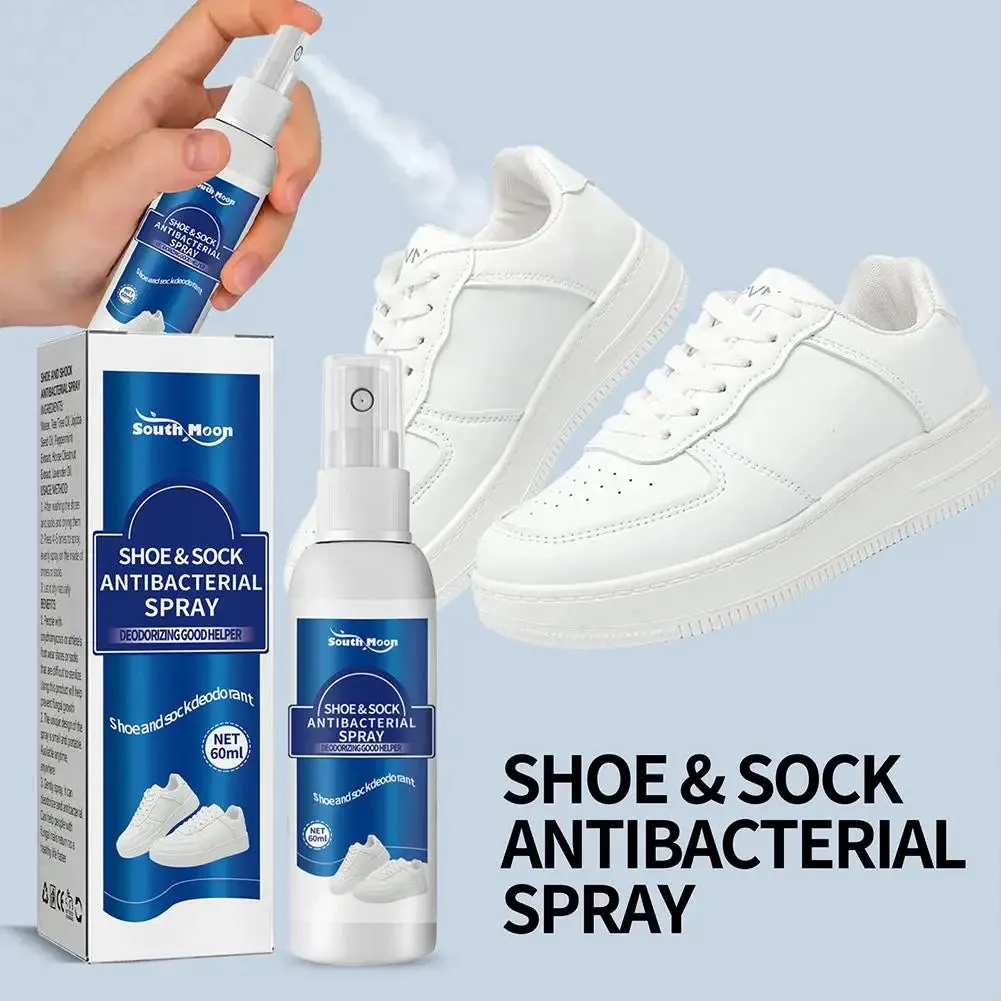 60ml Shoe Shock Antibacterial Spray Foot Odor Shoes Stink Freshener Socks Odor Remover Spray Refresh Antiperspirant