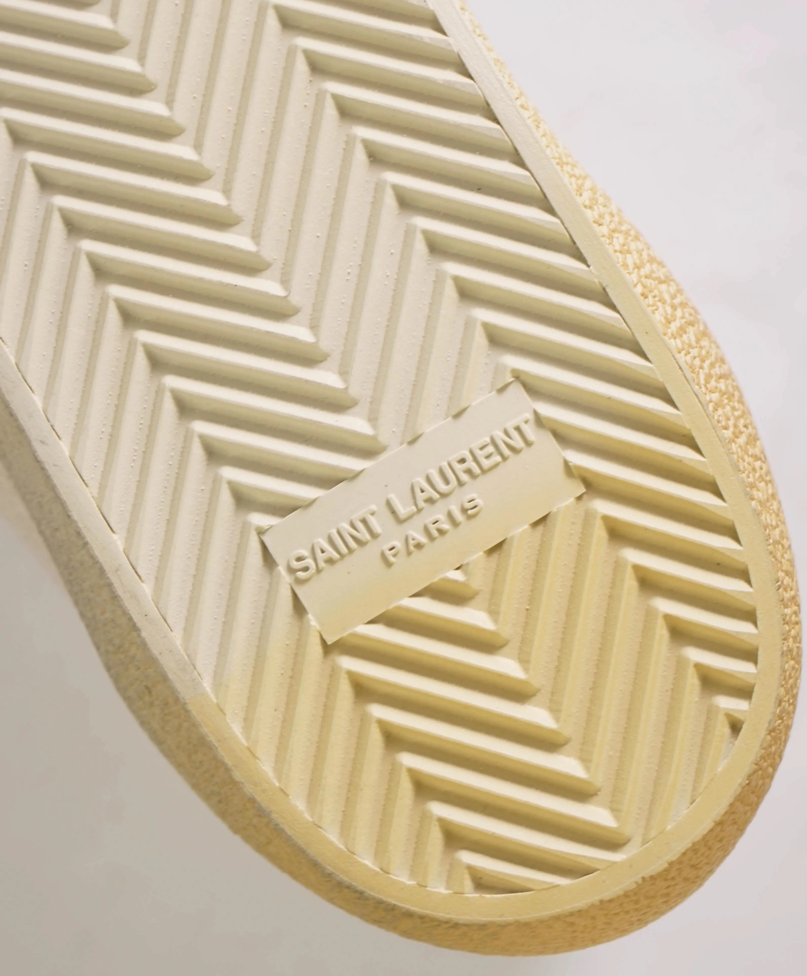 $850 SAINT LAURENT - Court Hightop Sneakers White Canvas/Leather - 10.5 (43.5EU)