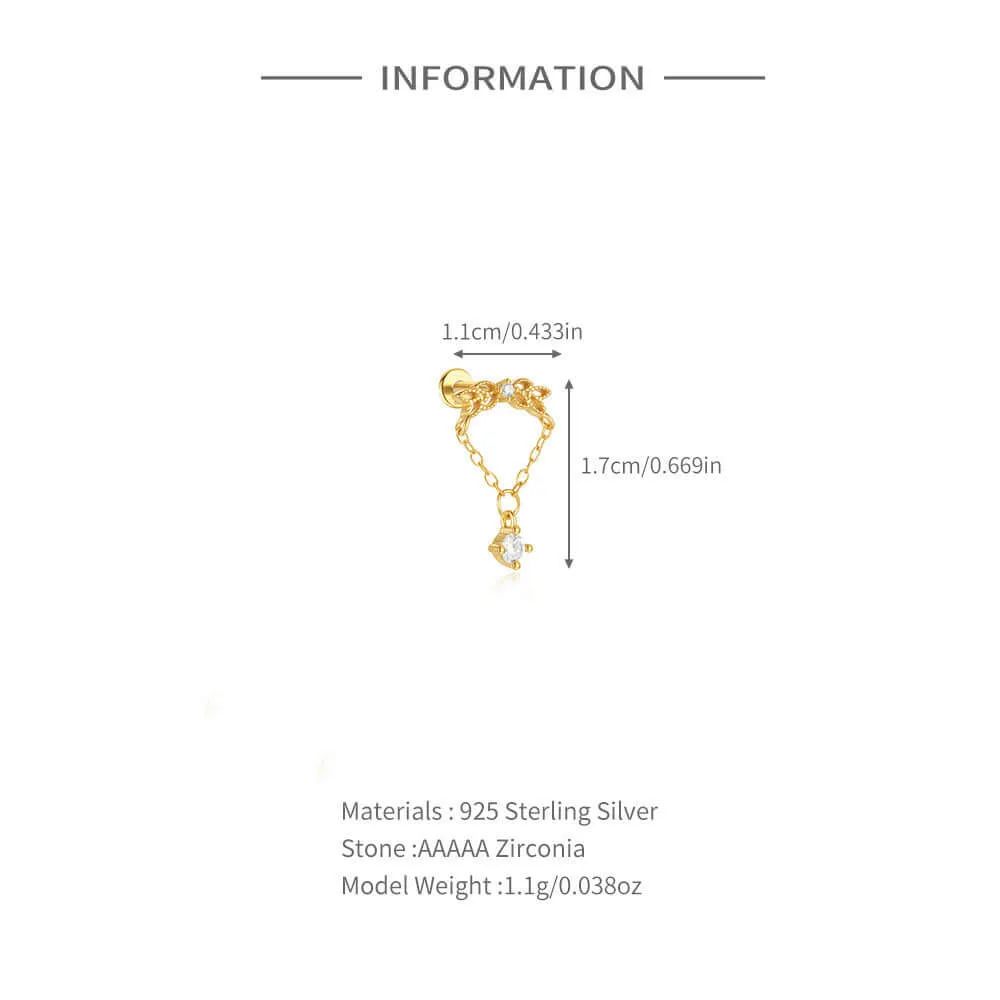 925 Silver Blade CZ Diamond Round Pendant Flat Back Earrings