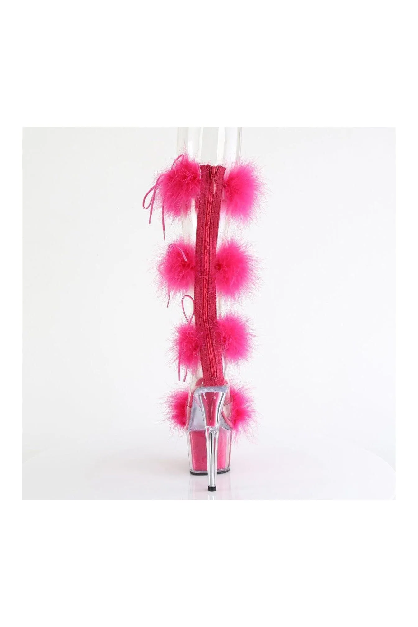 ADORE-728F Clear Marabou Sandal