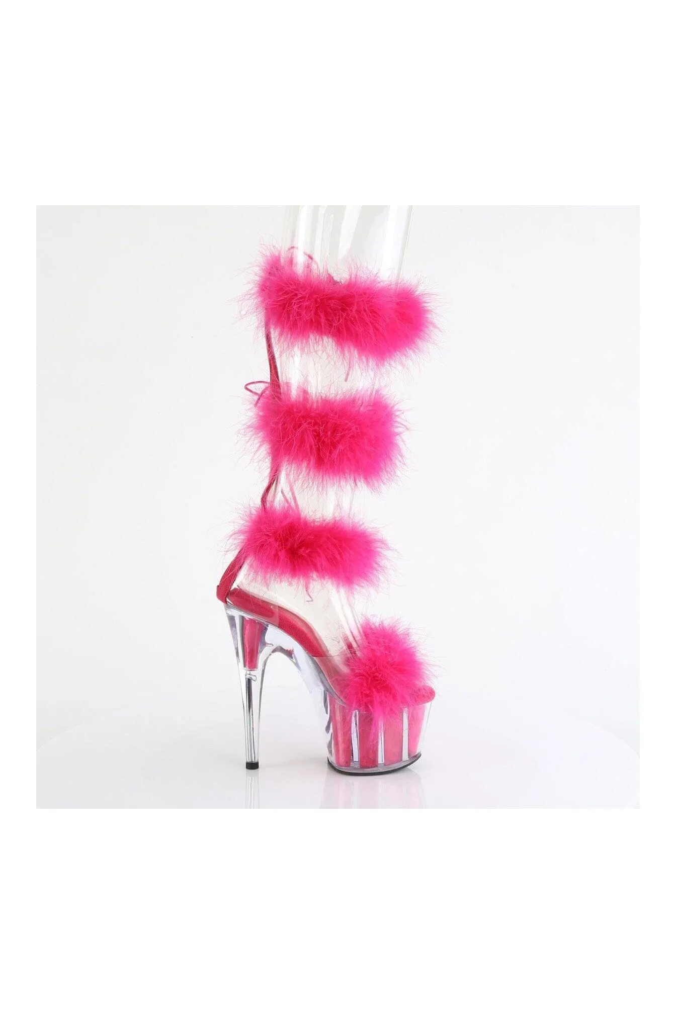 ADORE-728F Clear Marabou Sandal
