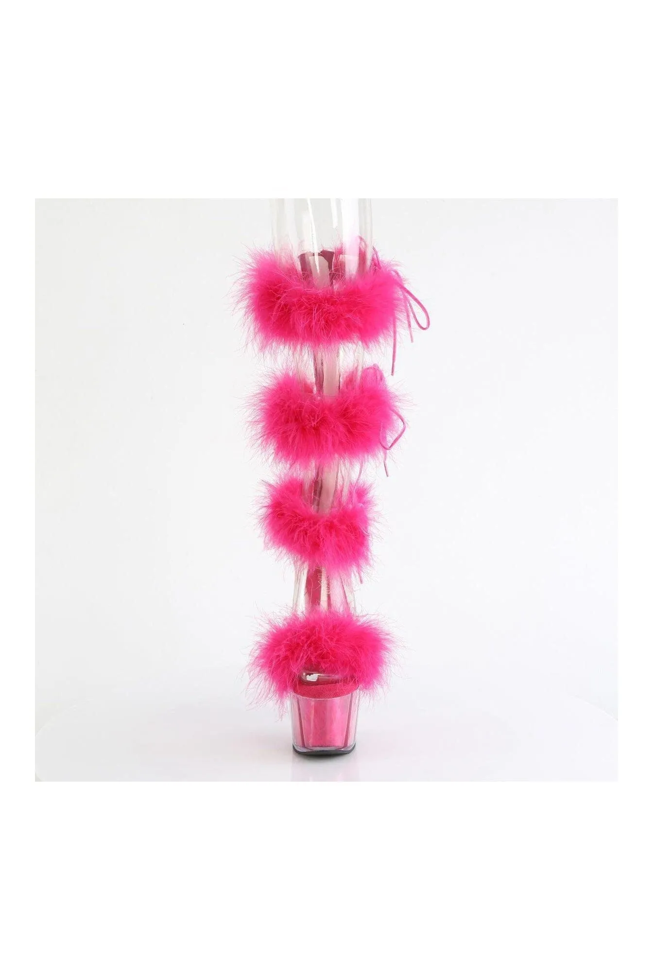 ADORE-728F Clear Marabou Sandal