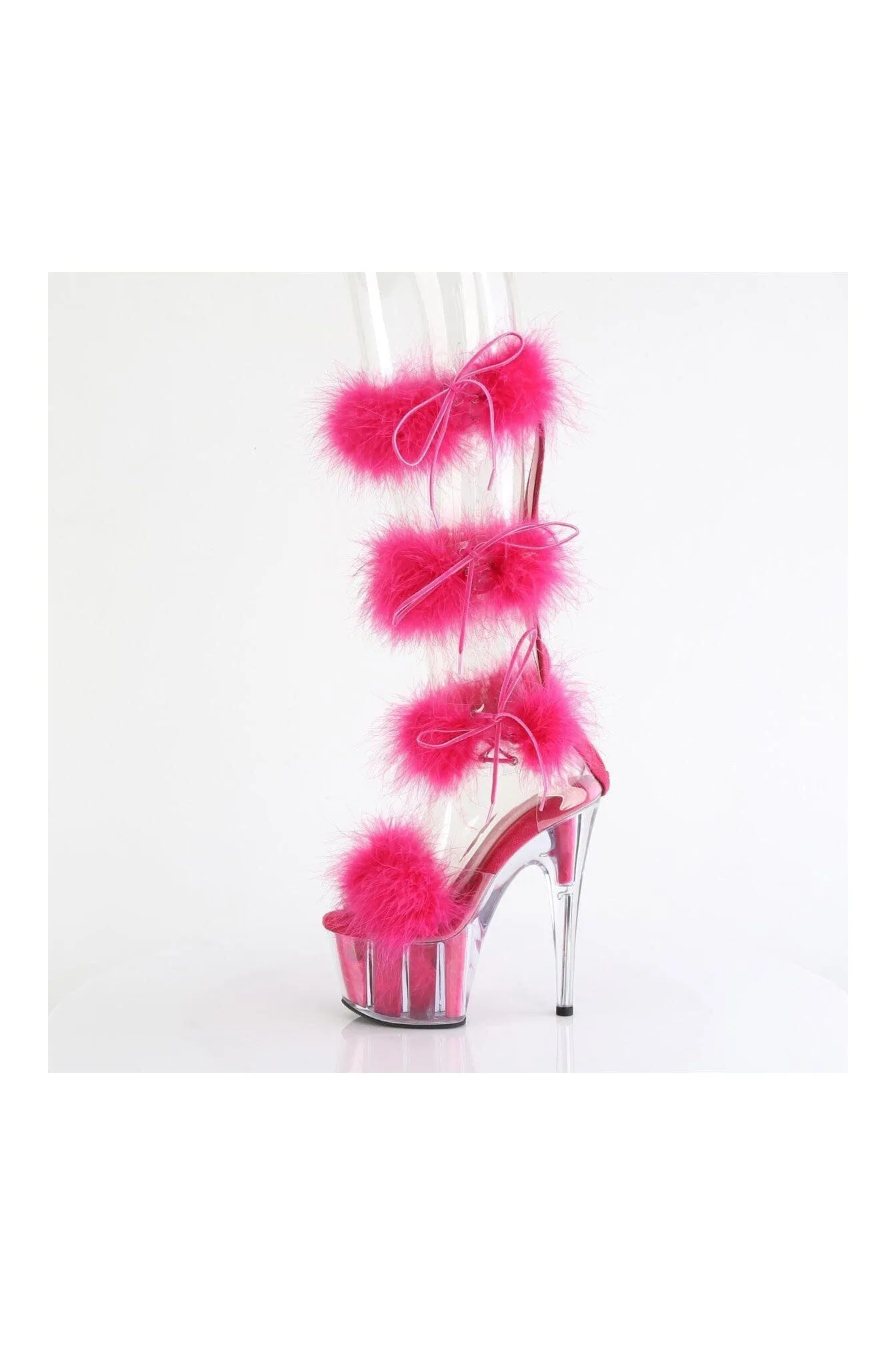 ADORE-728F Clear Marabou Sandal