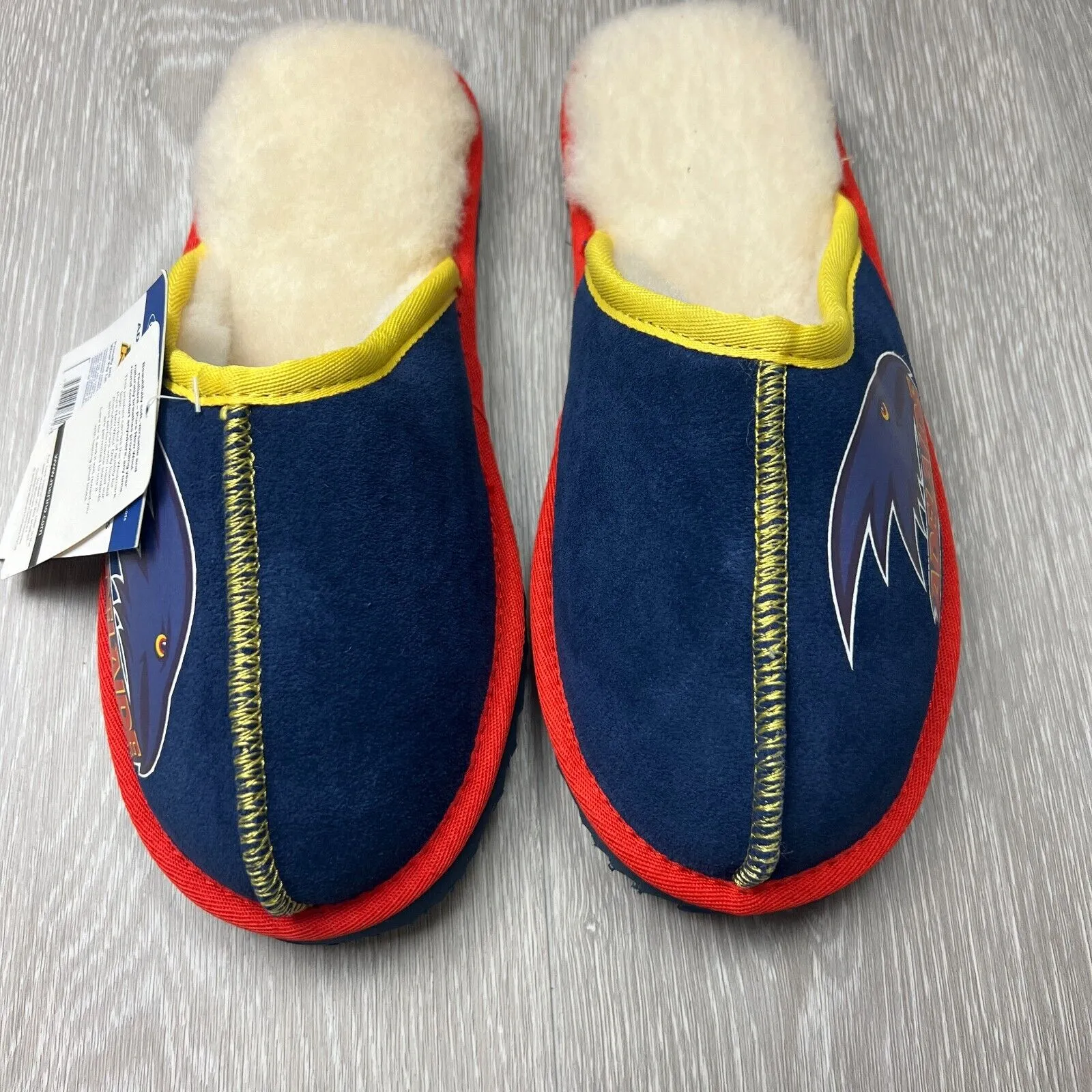 AFL Team Kicks Adelaide Crows Merino Wool Slippers Size US W 10.5 / M 9.5