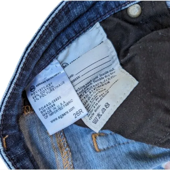 AG Adriano Goldschmied Jeans blue the Stevie ankle slim straight skinny 26R