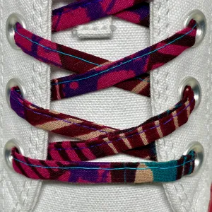 Amahle Wax Print Laces - Burgundy/Pink/Teal/Purple