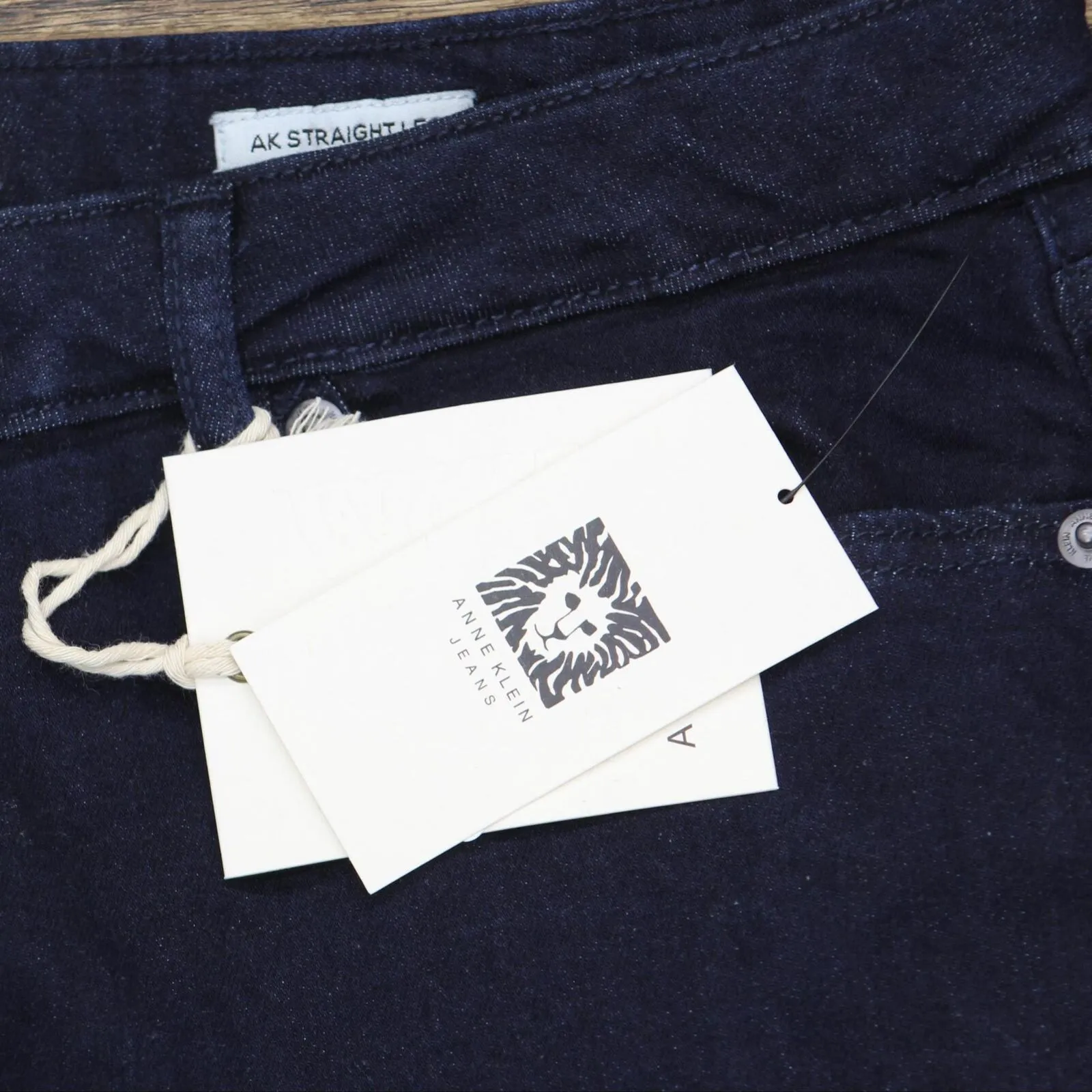 Anne Klein Womens Fly Front 5 Pocket Straight Leg Jeans Indigo Rinse Wash 12