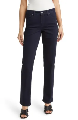 Anne Klein Womens Fly Front 5 Pocket Straight Leg Jeans Indigo Rinse Wash 12