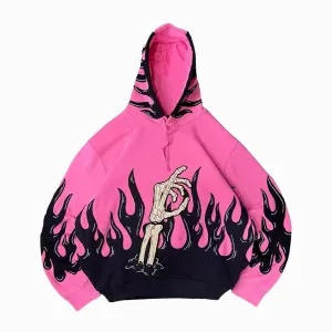 AokLok Retro Harajuku Skull Hoodie