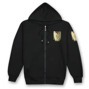 Attack on Titan Black Survey Corps Cosplay Hoodie