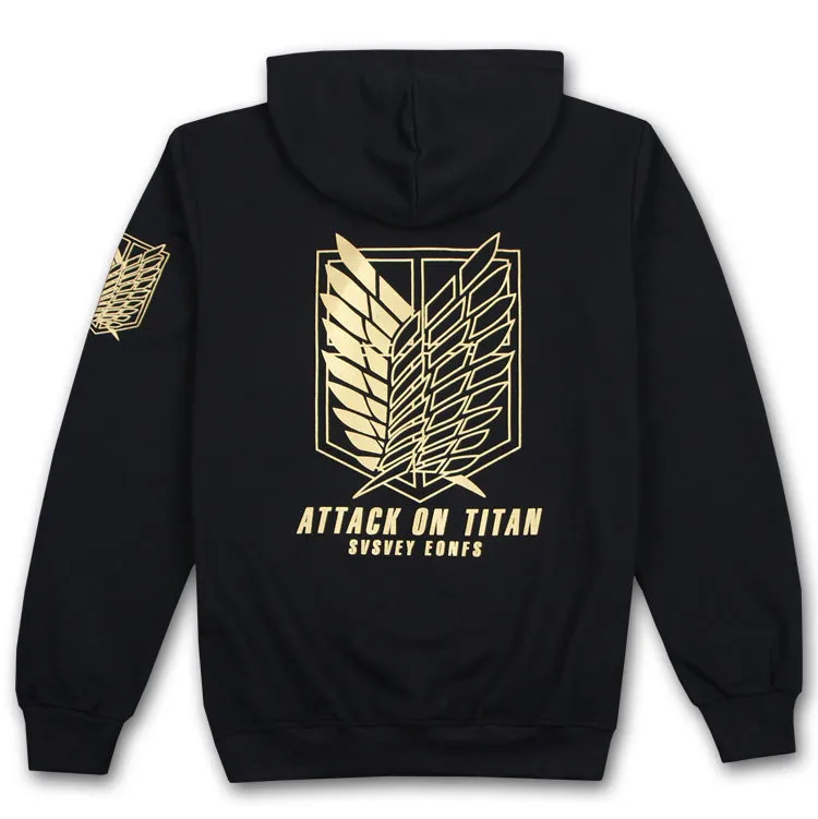 Attack on Titan Black Survey Corps Cosplay Hoodie