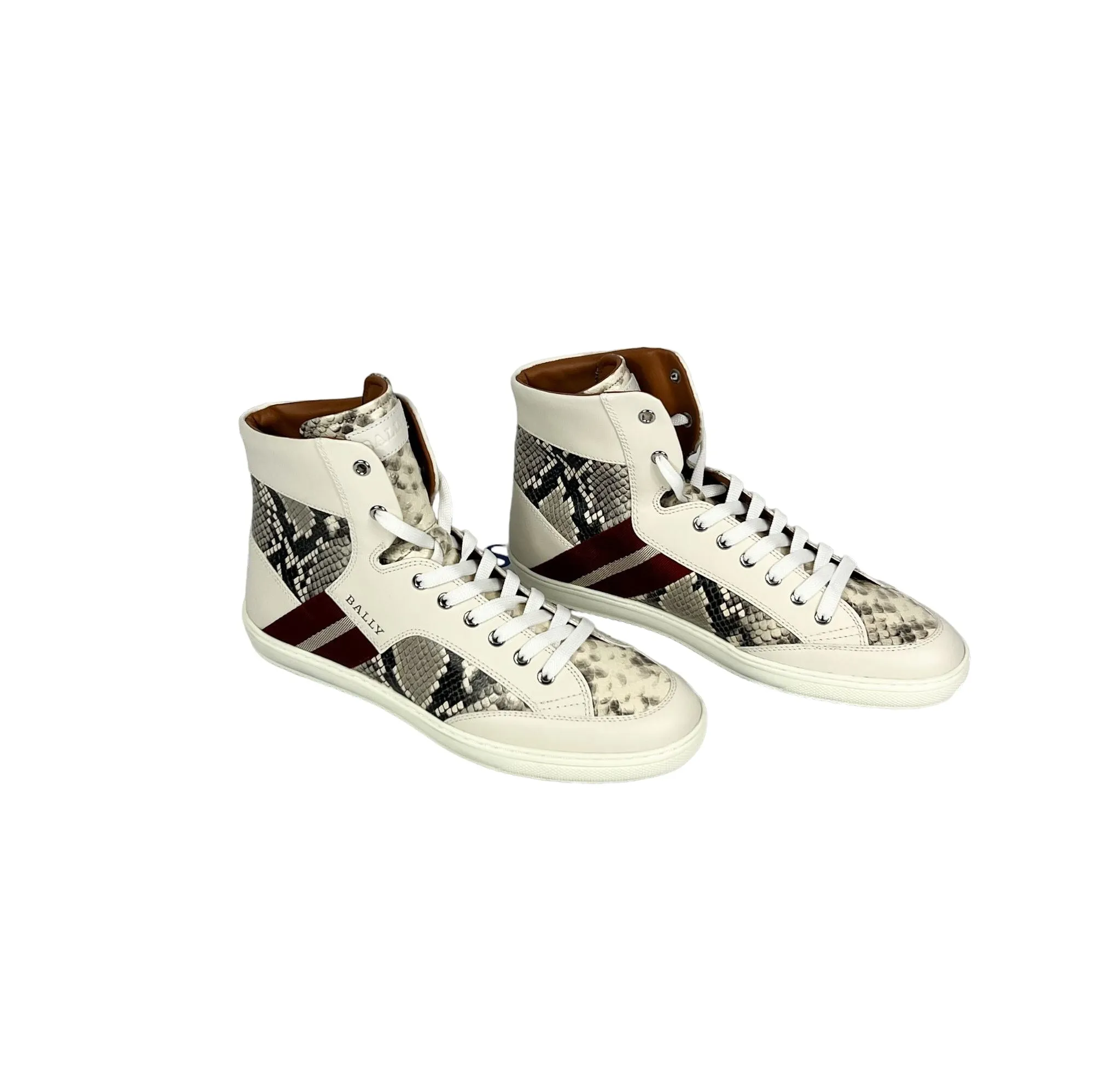 Bally Oldani White Leather High Top Sneakers