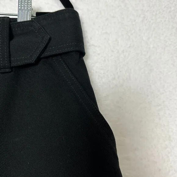 Banana Republic Black Canvas Twill Skirt Womens 18 Belted Academia Preppy Grunge