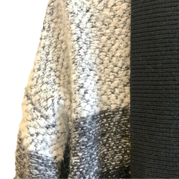 Banana Republic Landscape Long Black Grey Cream Open Front Cardigan Size Medium