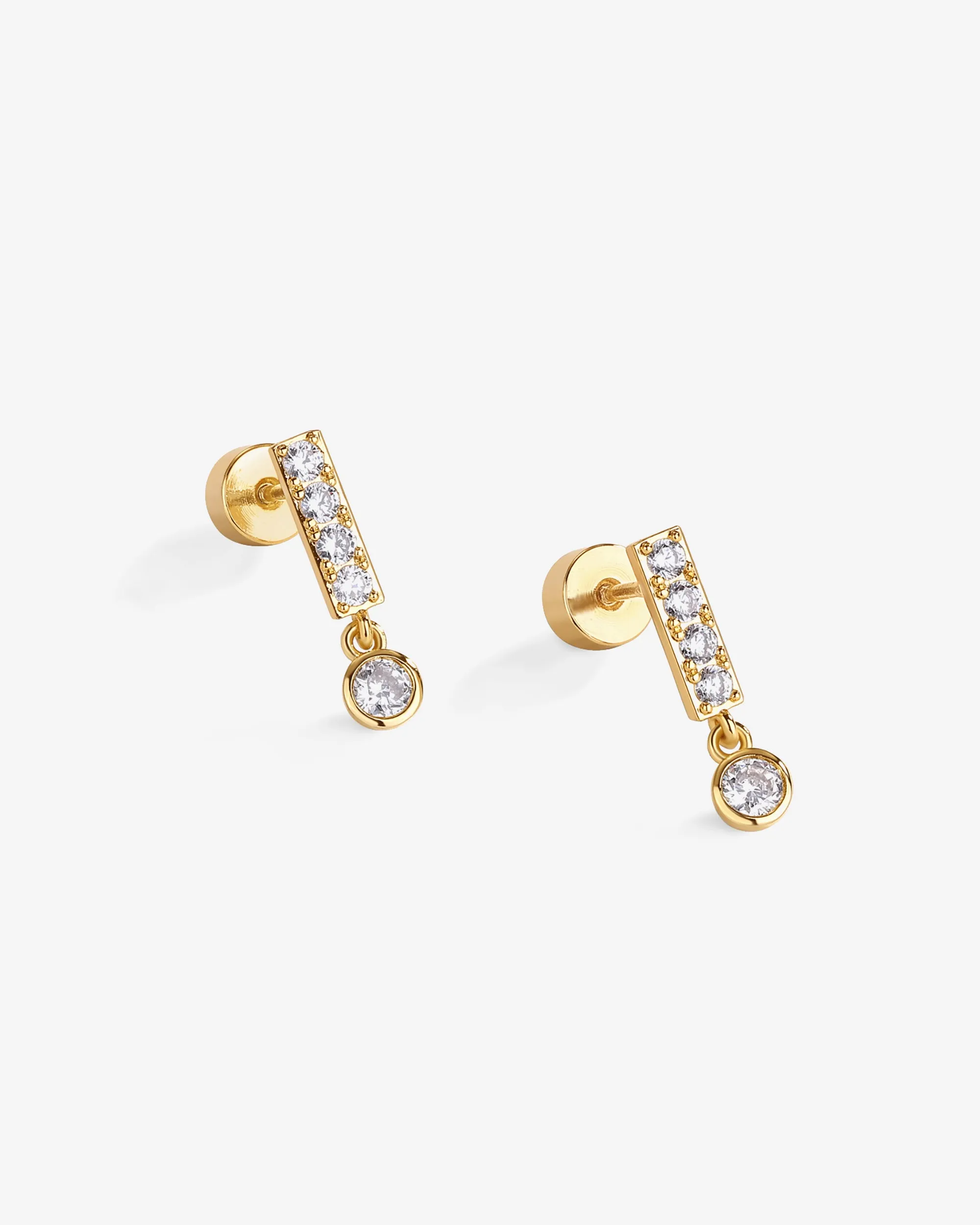 Bar Bezel Drop Shimmer Screwbacks