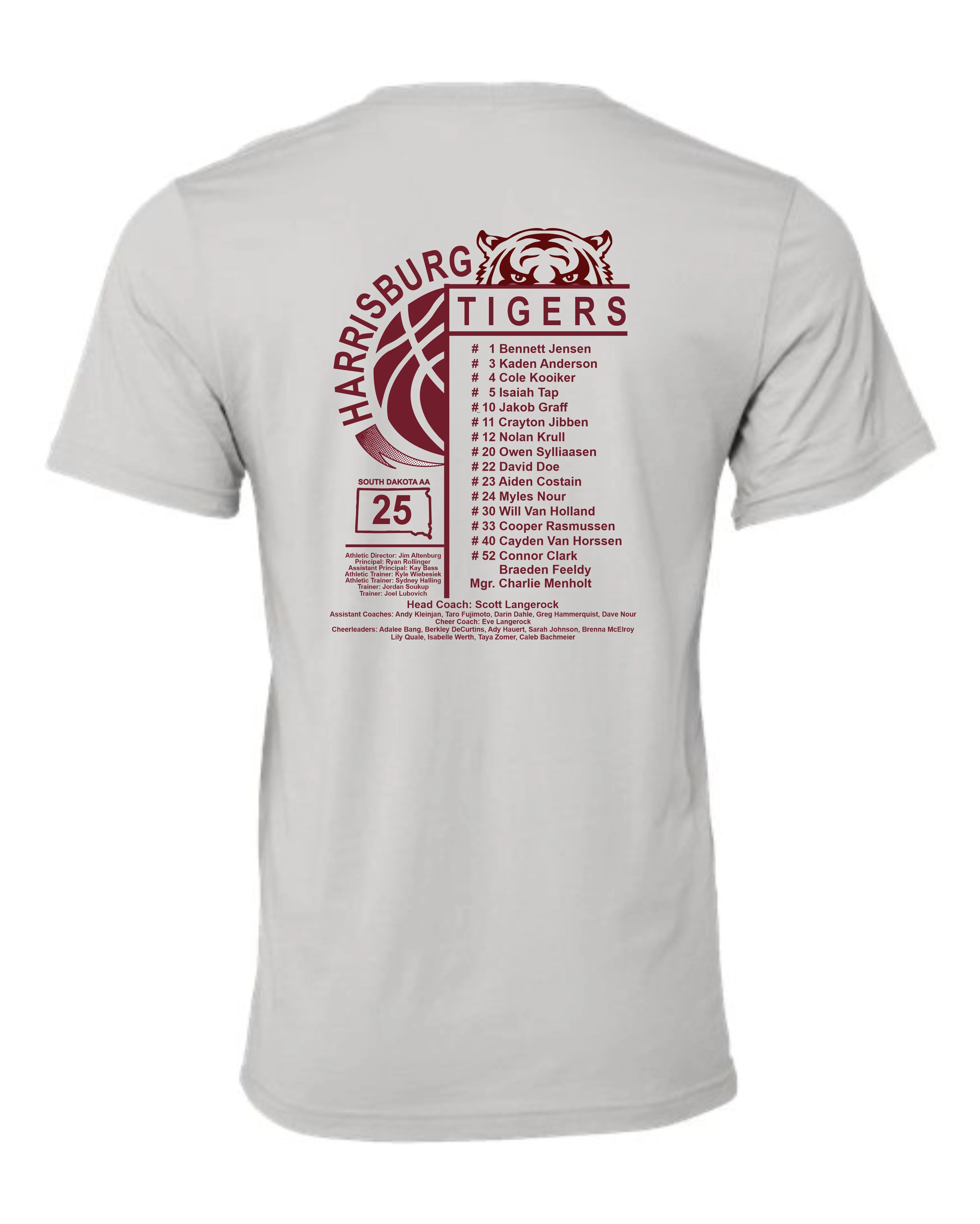BELLA   CANVAS Solid Grey Jersey Tee (front   back)