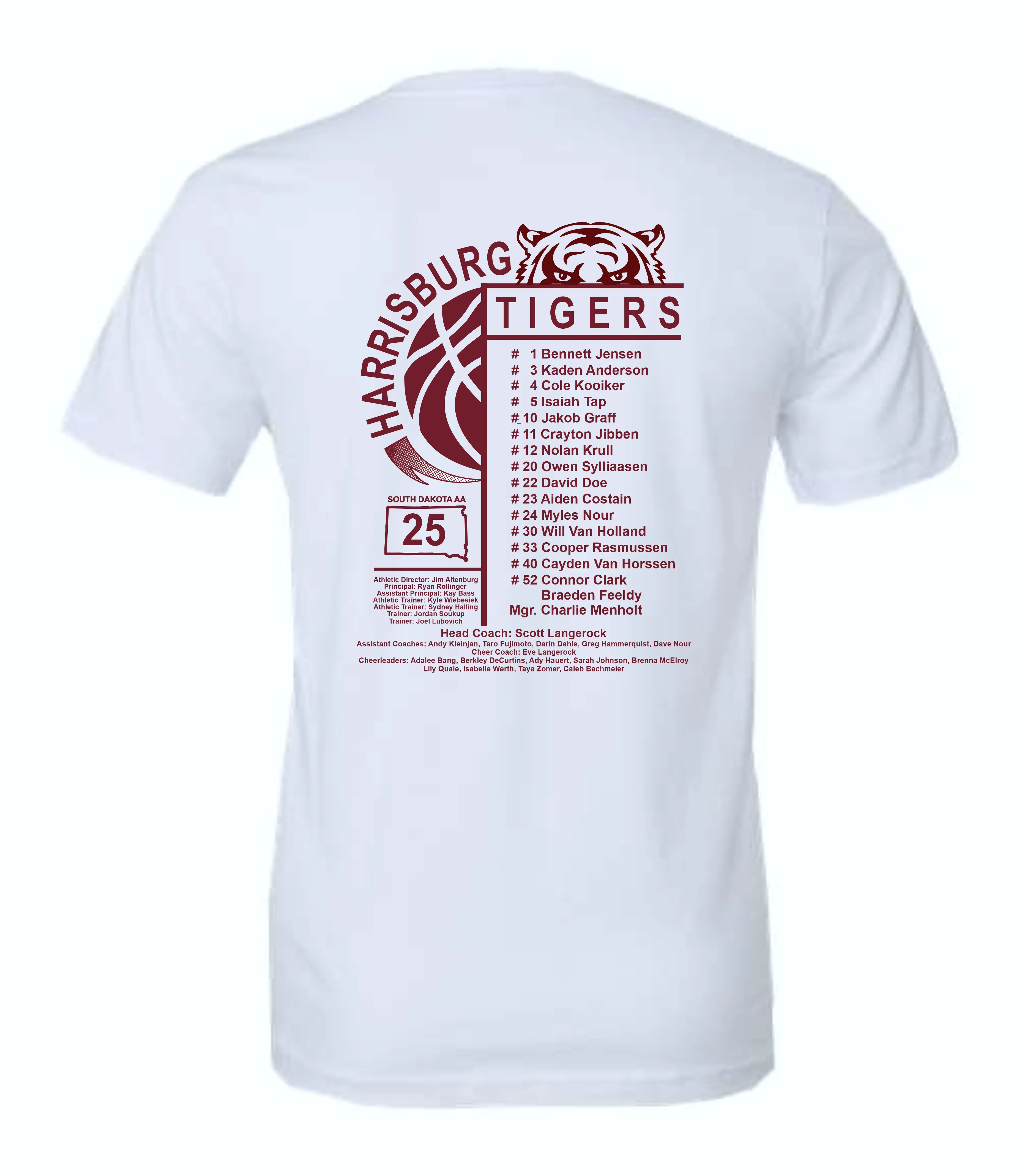 BELLA   CANVAS White Jersey Tee (front   back)
