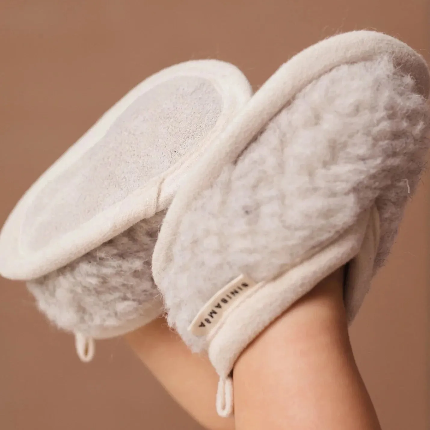Bini Merino Wool Baby Booties (Cloud)