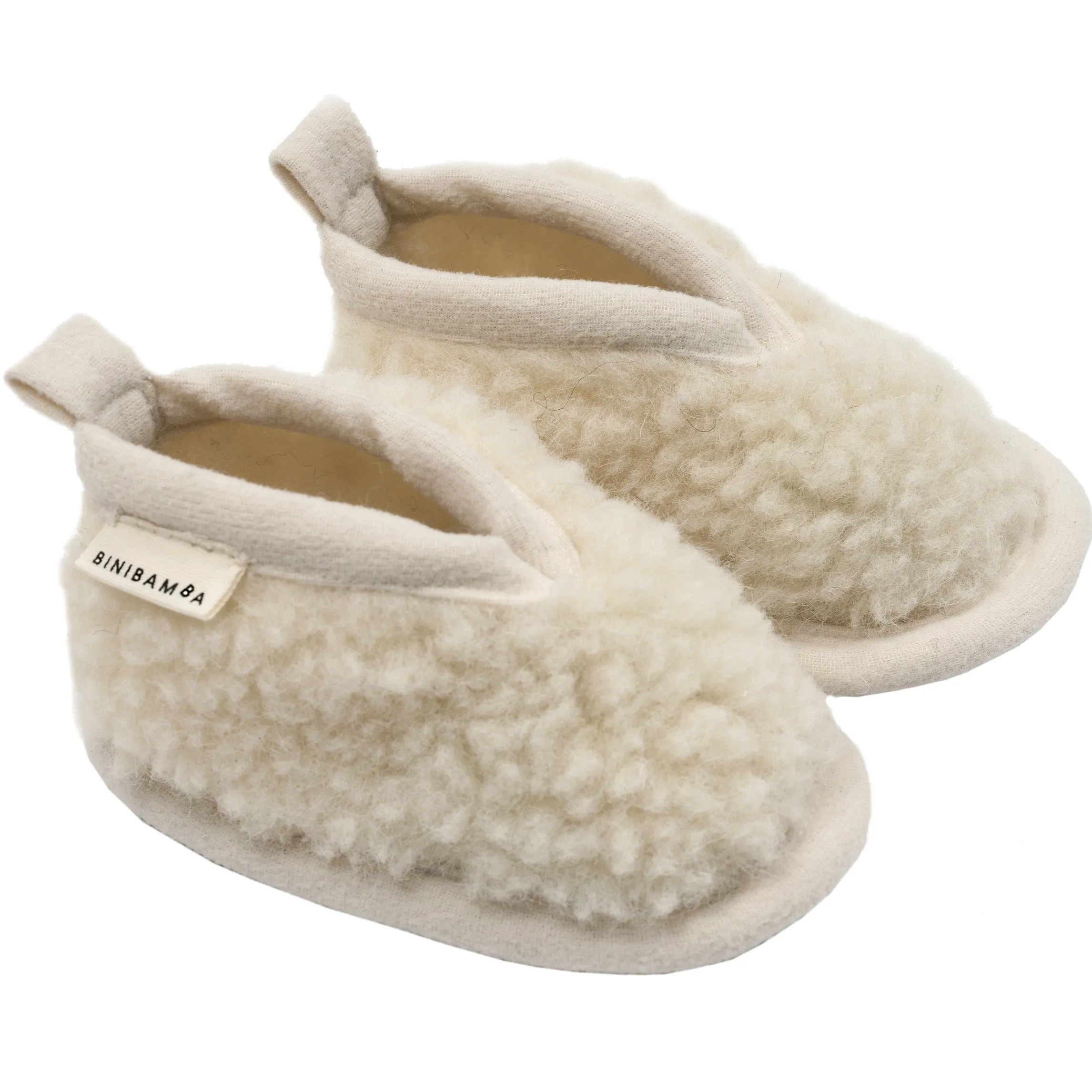 Bini Merino Wool Baby Booties (Milk)