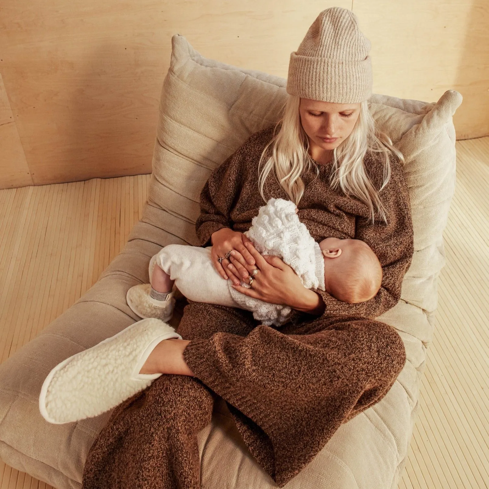Bini Merino Wool Baby Booties (Milk)