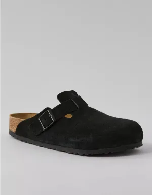 Black Suede Pedestal Platforms Clogs - Clogs