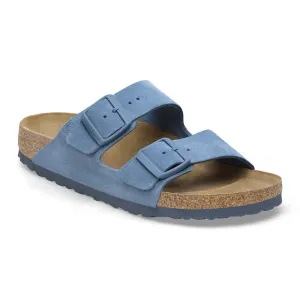 Blue Suede Leather Ease Comfort Slippers with Buckle - Slippers