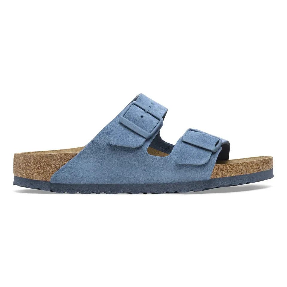 Blue Suede Leather Ease Comfort Slippers with Buckle - Slippers