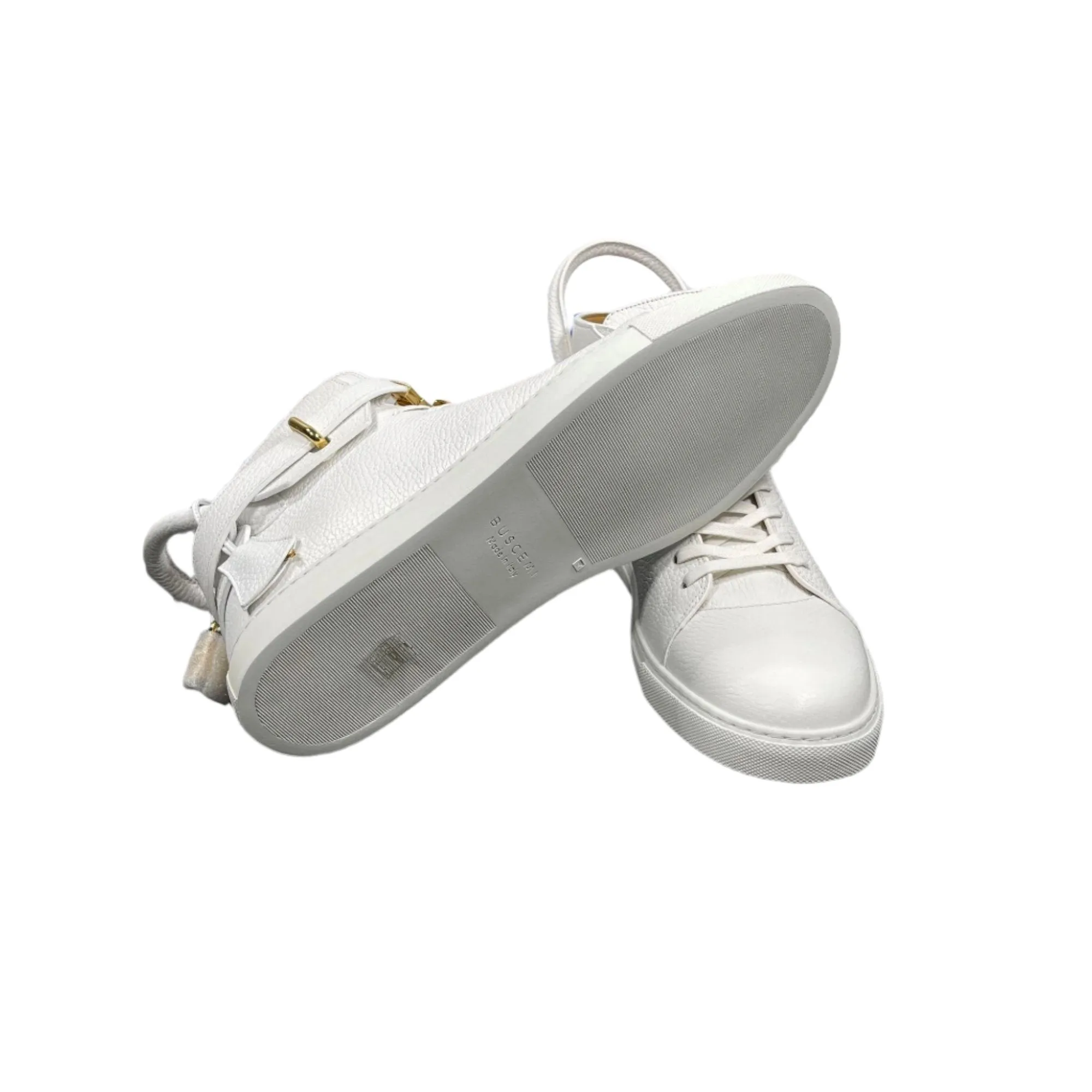 Buscemi Men's 100MM White Leather Sneakers SAMPLE