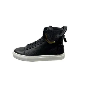 Buscemi Mens 125MM Corner Metal Black Leather Sneakers