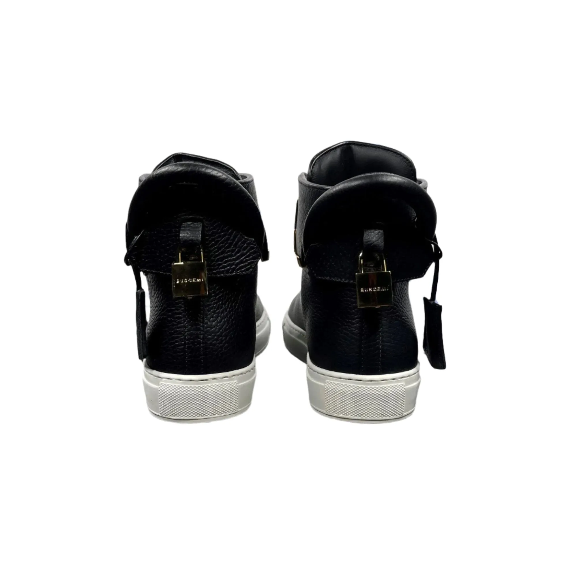 Buscemi Mens 125MM Corner Metal Black Leather Sneakers