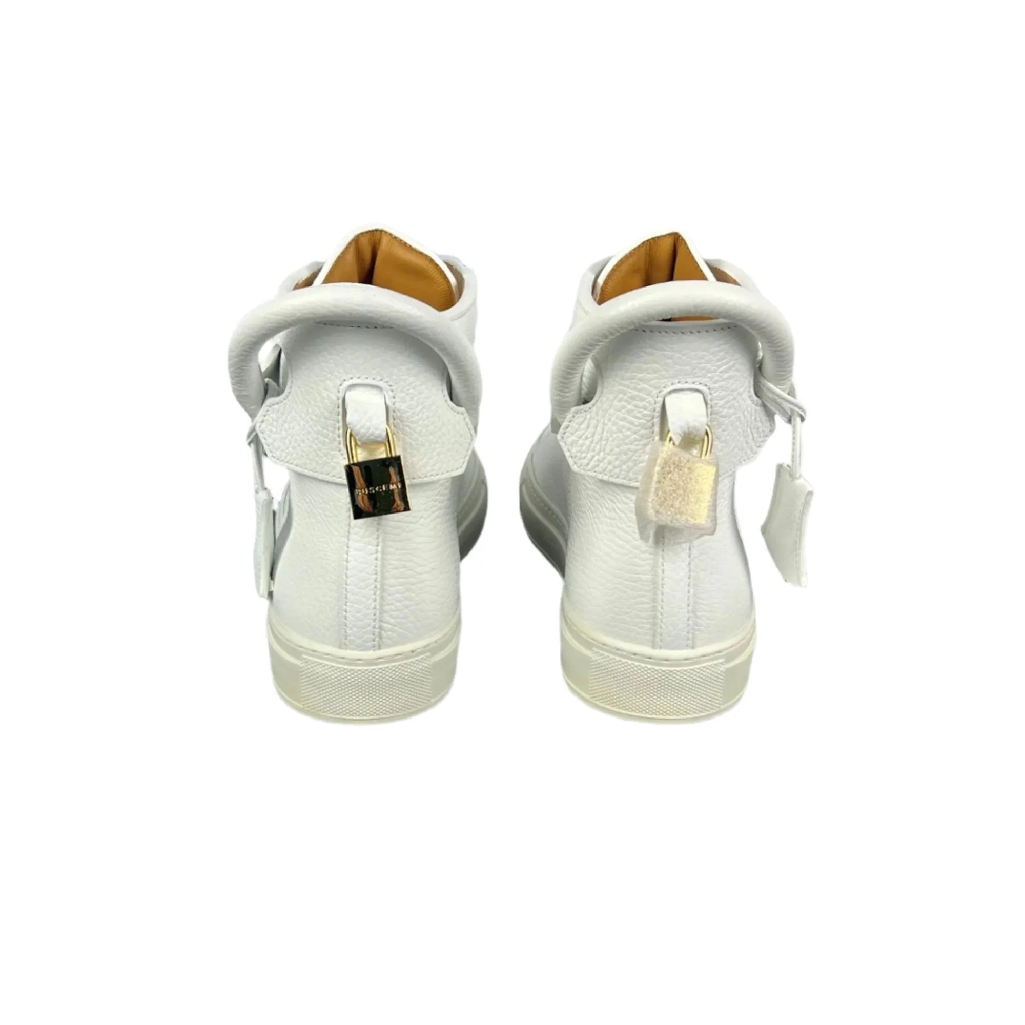 Buscemi Men's 125MM White/White Leather Sneakers SAMPLE
