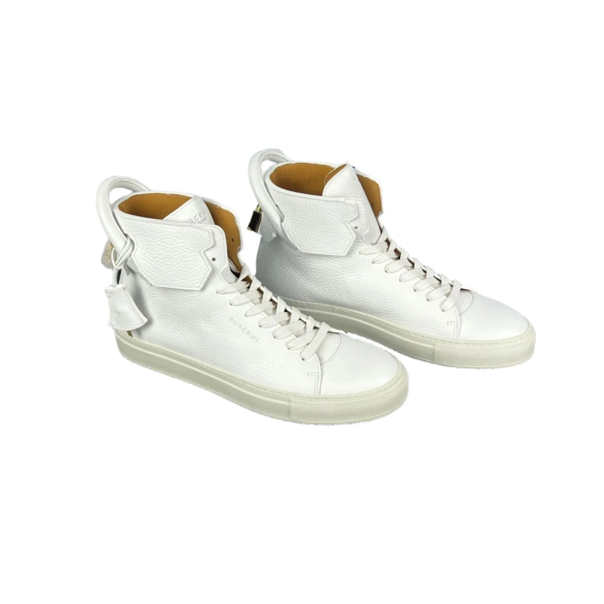 Buscemi Men's 125MM White/White Leather Sneakers SAMPLE