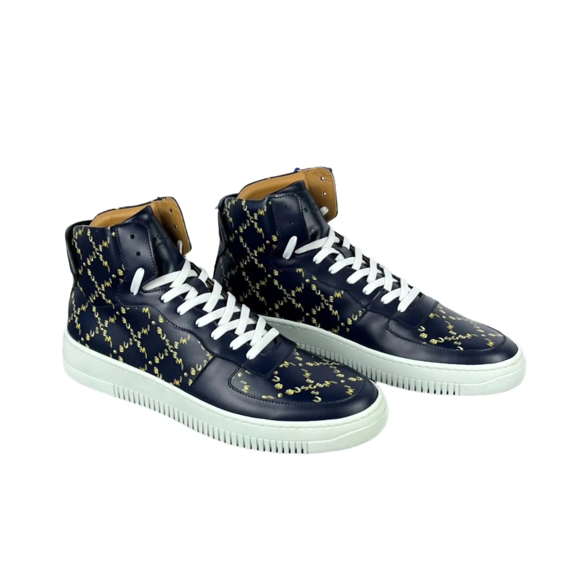 Buscemi Men's Dome Mono Navy Leather Sneakers SAMPLE