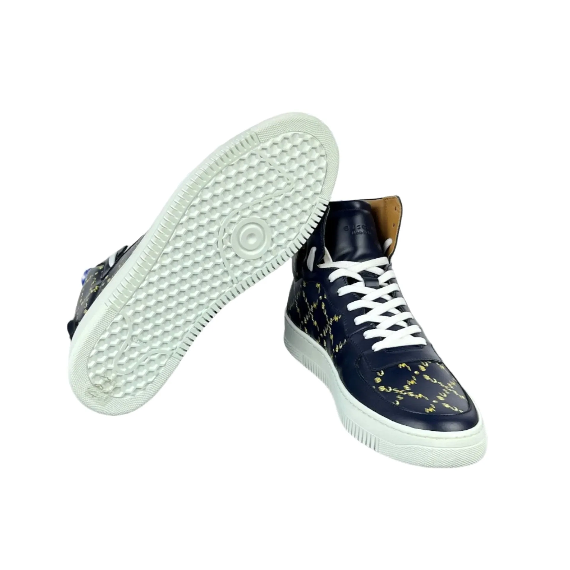 Buscemi Men's Dome Mono Navy Leather Sneakers SAMPLE
