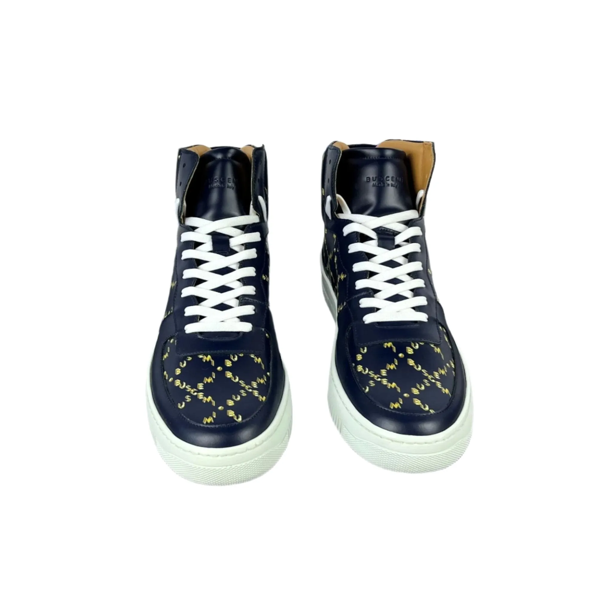 Buscemi Men's Dome Mono Navy Leather Sneakers SAMPLE