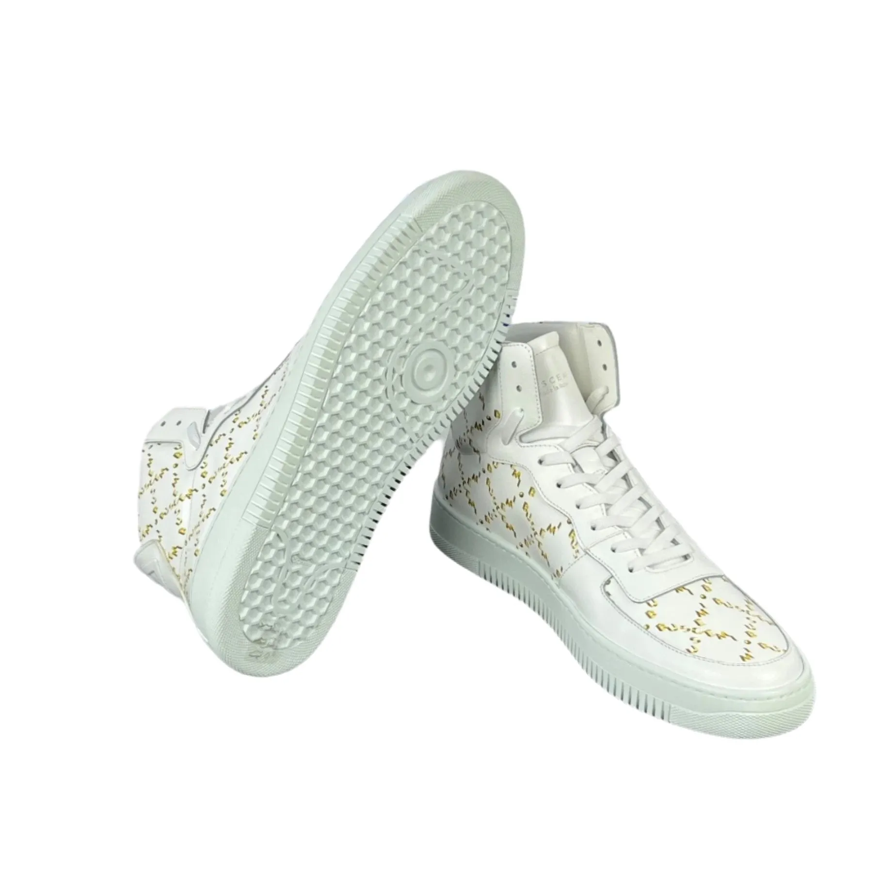 Buscemi Men's Dome Mono White Leather Sneakers SAMPLE