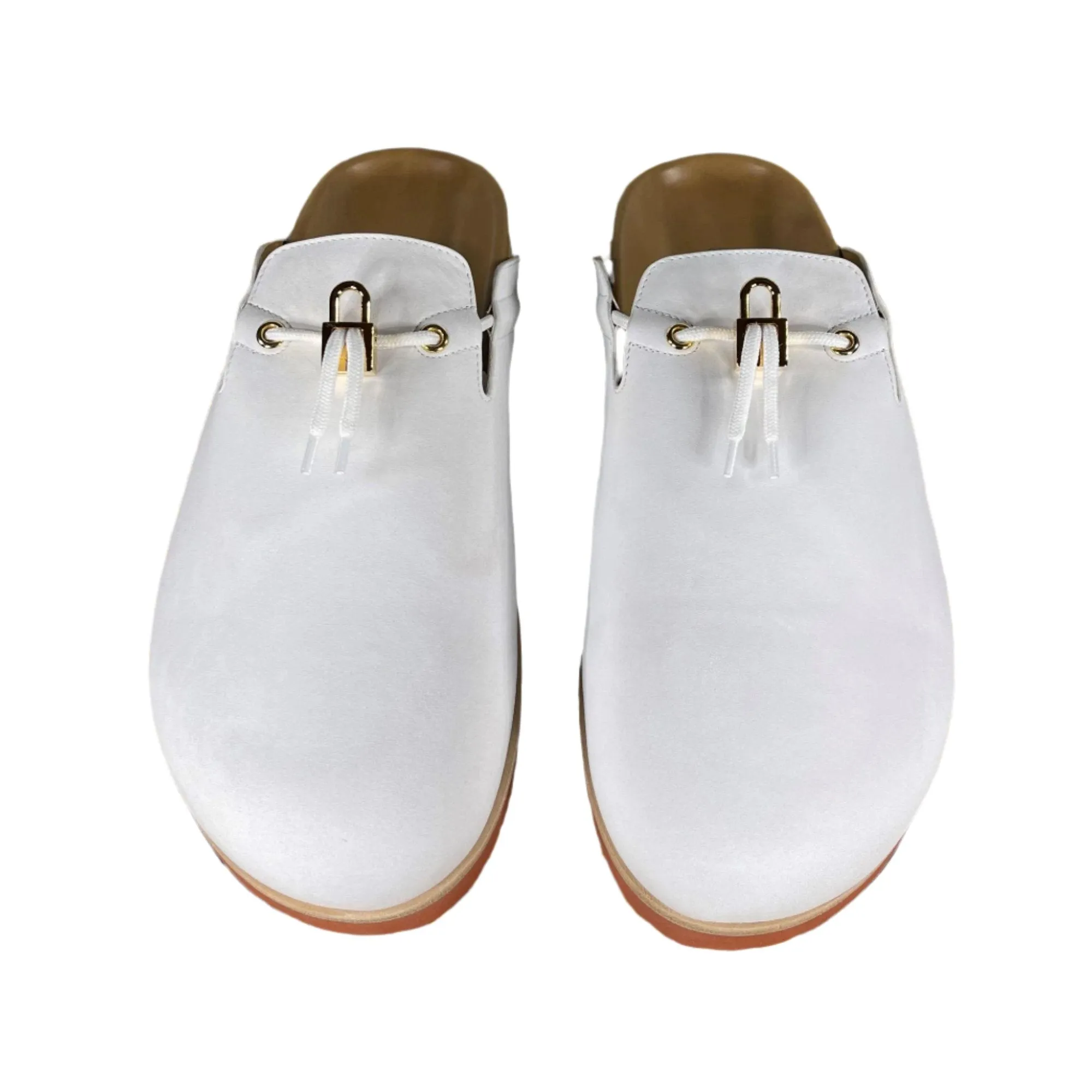 Buscemi Pietro White Nubuk Leather Slippers