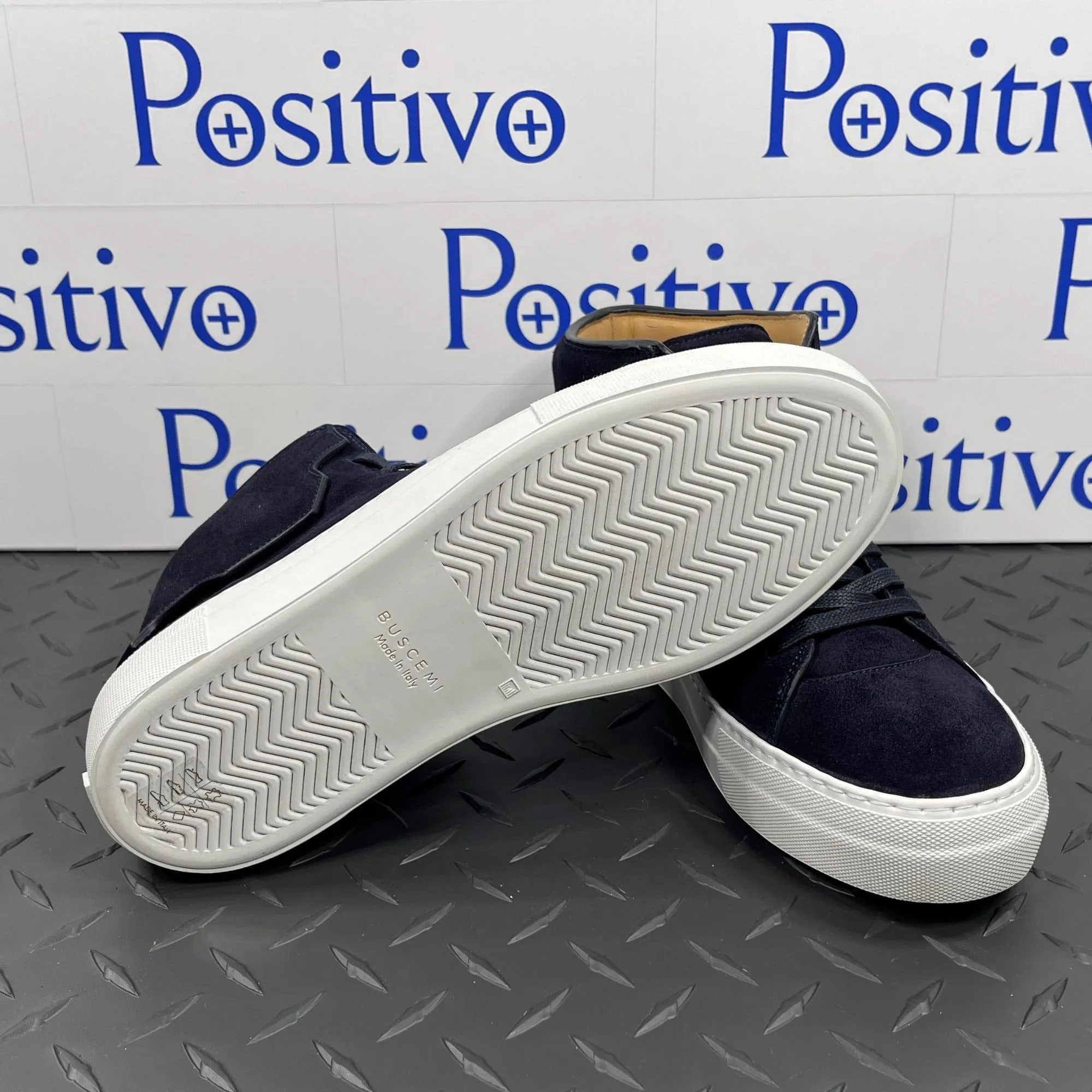 Buscemi Womens 90MM Blue Marino Suede Sneakers