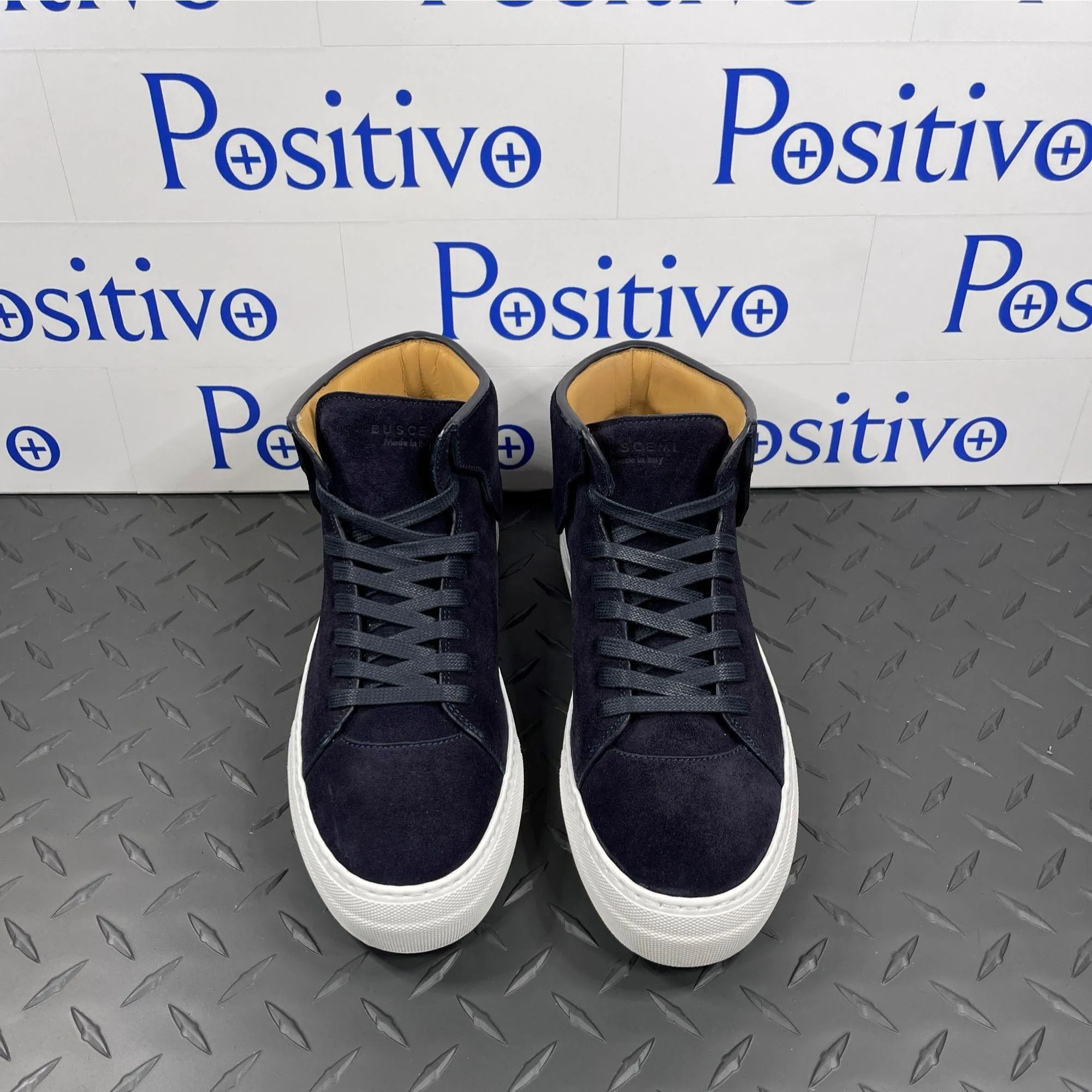 Buscemi Womens 90MM Blue Marino Suede Sneakers