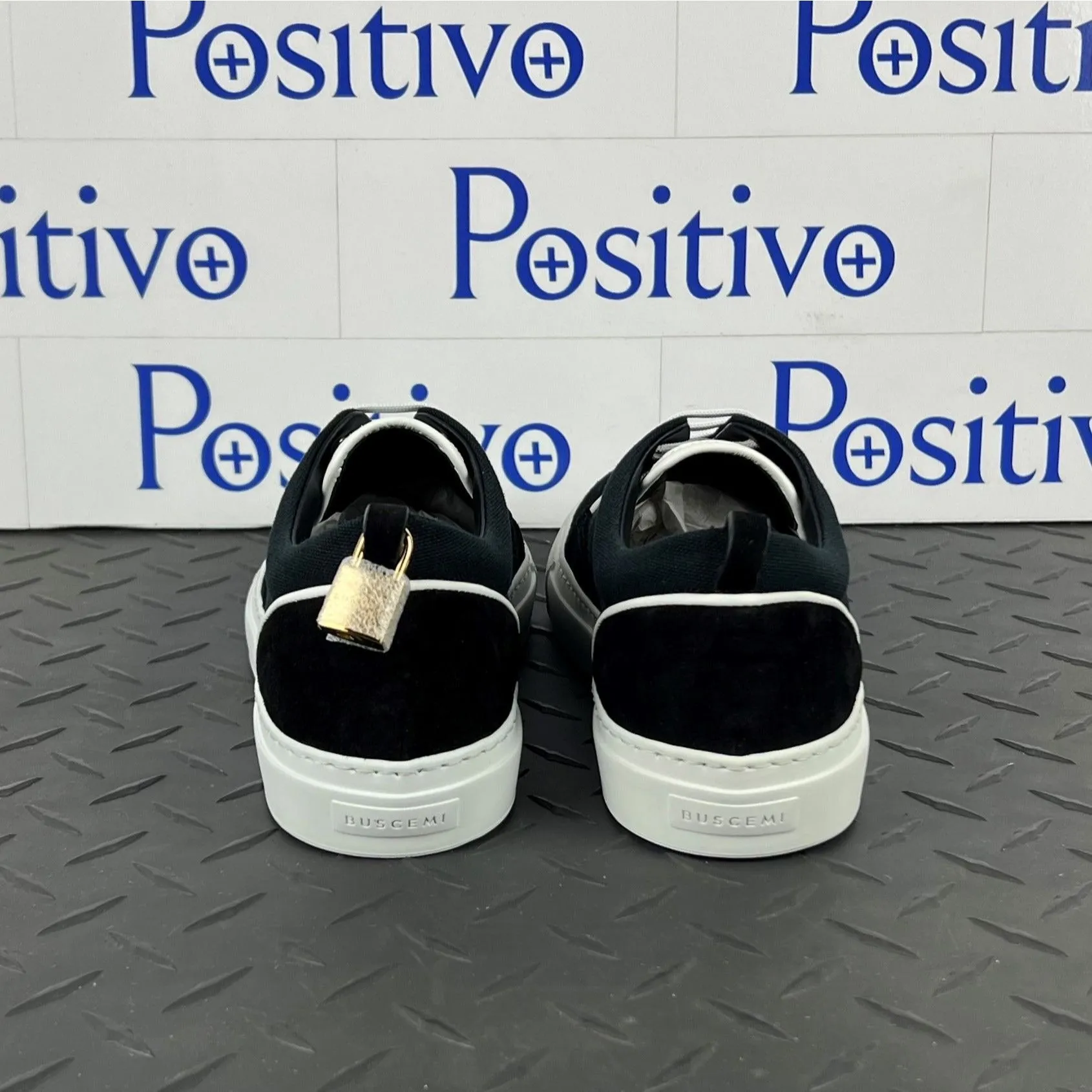 Buscemi Women's Cali Black Leather Low Top Sneakers SAMPLE