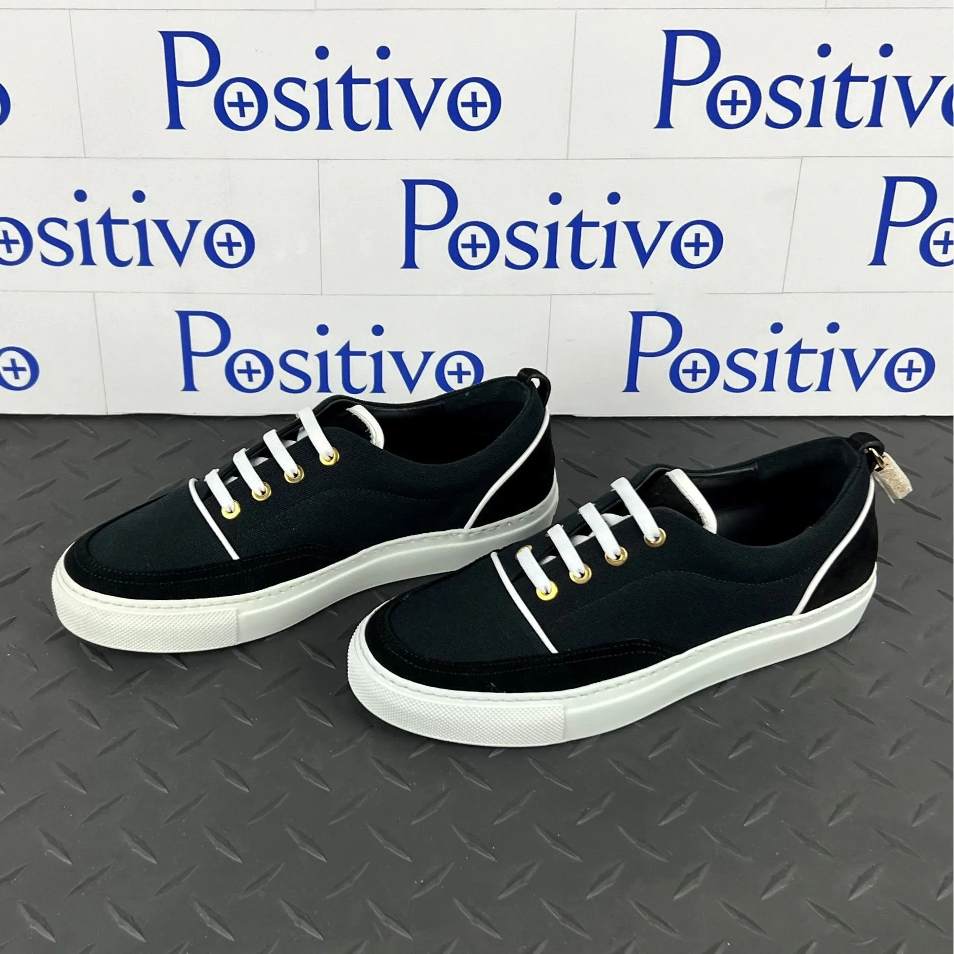 Buscemi Women's Cali Black Leather Low Top Sneakers SAMPLE