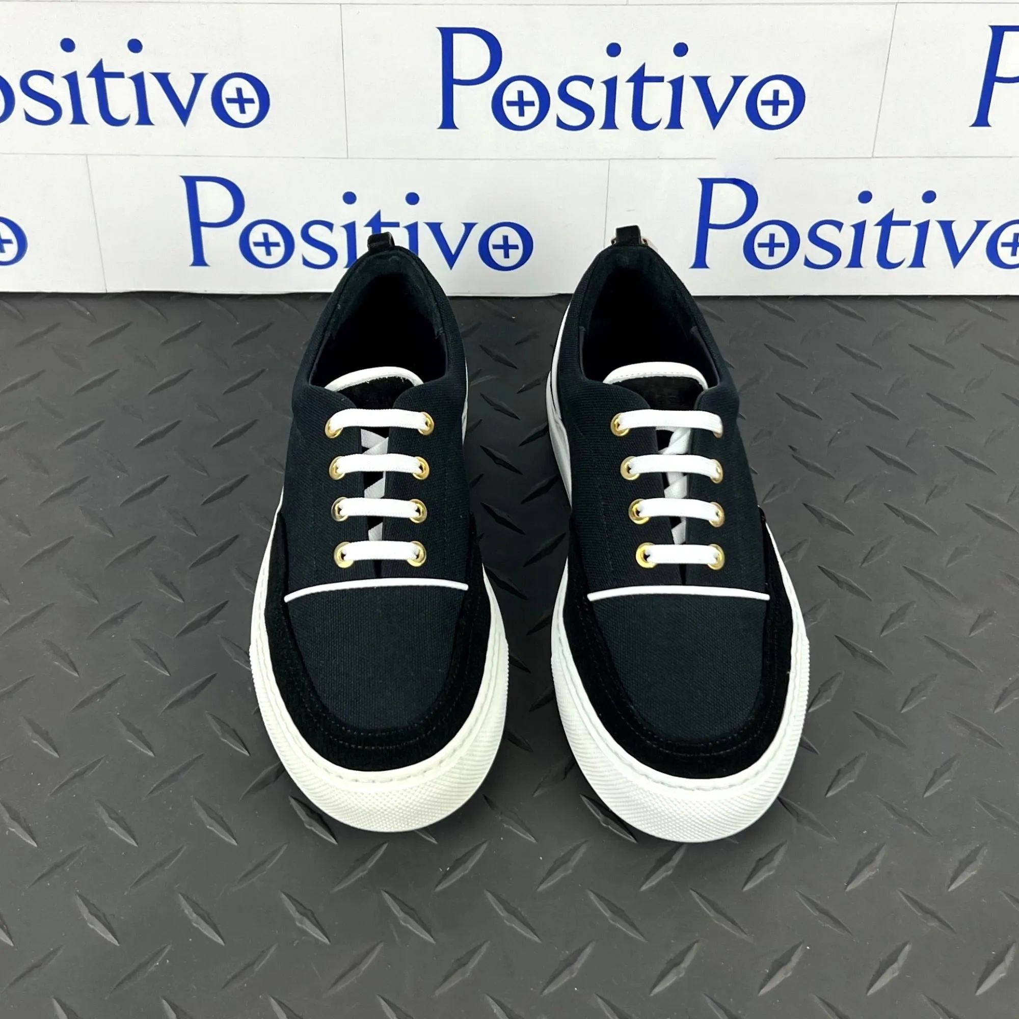 Buscemi Women's Cali Black Leather Low Top Sneakers SAMPLE
