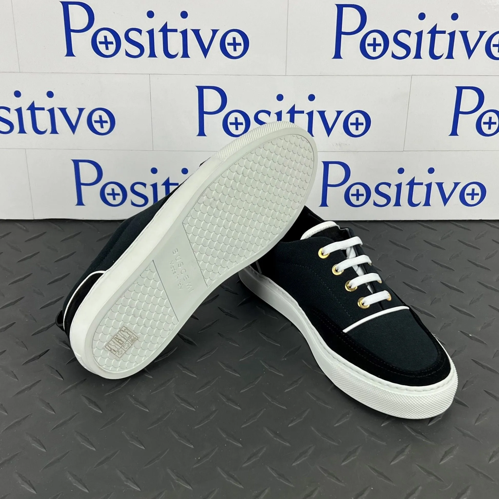 Buscemi Women's Cali Black Leather Low Top Sneakers SAMPLE