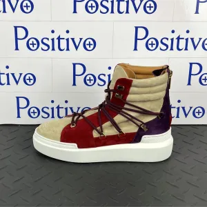 Buscemi Women's Madison Angora Trio Leather High Top Sneakers